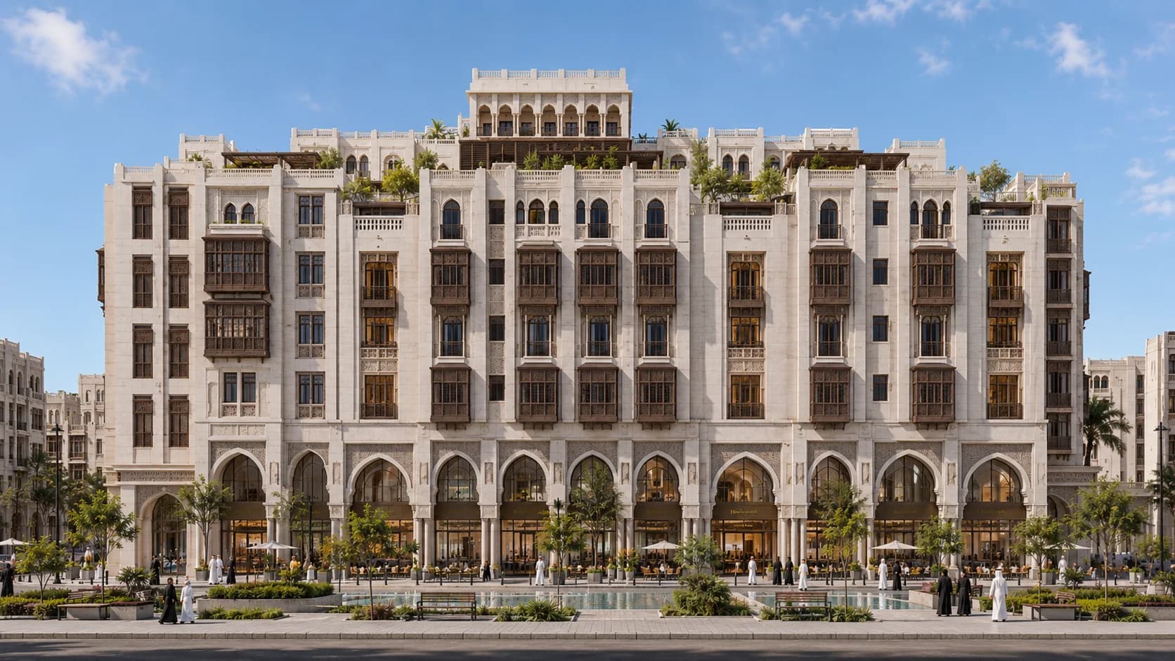مكة تقليدي — واجهة معمارية أمامية