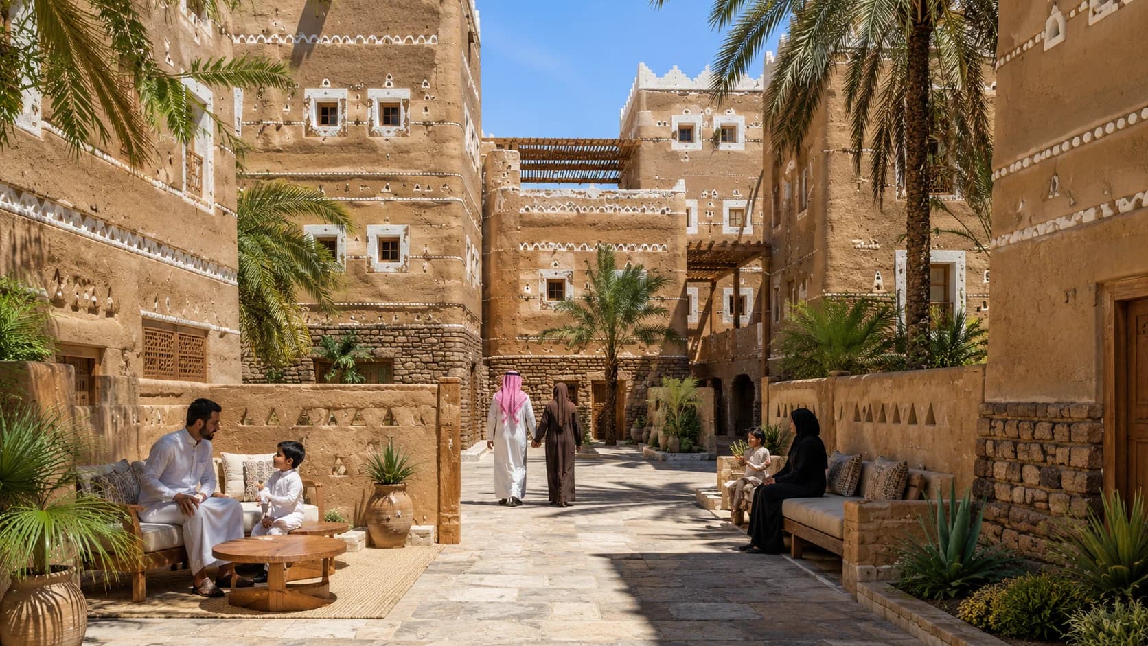 نجدي تقليدي — فناء داخلي ١